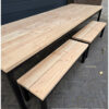 Bank stalen frame douglas balken zwarte poedercoating van Hout-Art.