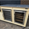 Buitenkeuken XL Fridge climate voor grandhall Grandpro g5 maxim elite en zijbrander steigerhout met deuren en lades van Hout-Art.