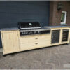 Buitenkeuken XL Fridge climate voor grandhall Grandpro g5 maxim elite en zijbrander steigerhout met deuren en lades van Hout-Art.