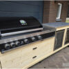 Buitenkeuken XL Fridge climate voor grandhall Grandpro g5 maxim elite en zijbrander steigerhout met deuren en lades van Hout-Art.