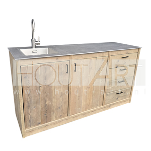 Buitenkeuken losse kast triple CLEAN deuren en lades
