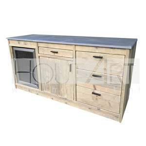 Buitenkeuken losse kast triple FRIDGE lades